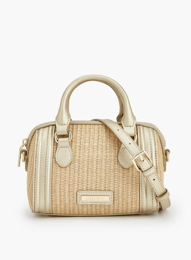 Peppermint Textured Crossbody Bag With Double Handle